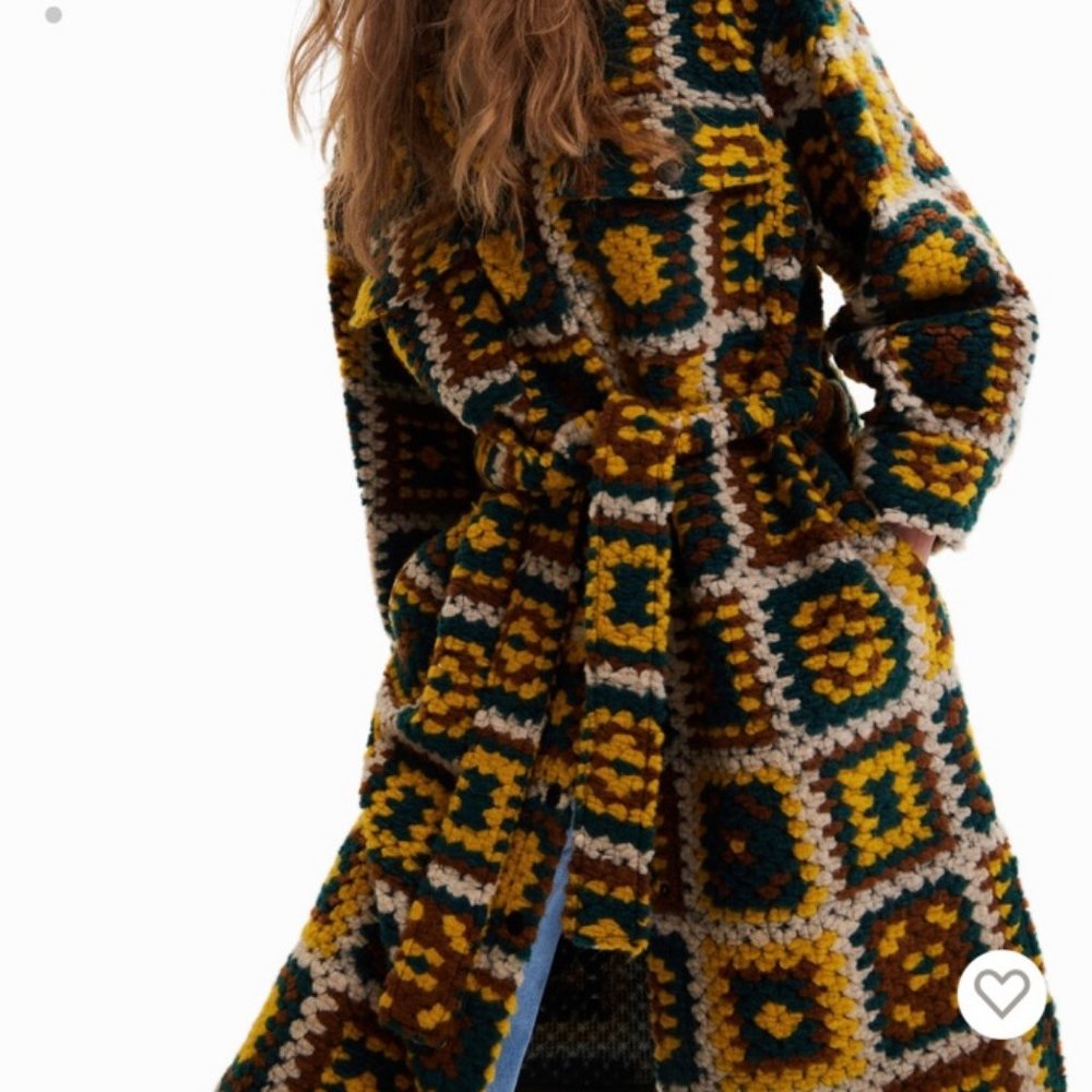 [Nwt] Vintage Unique Crochet-Effect Patchwork Lon… - image 5